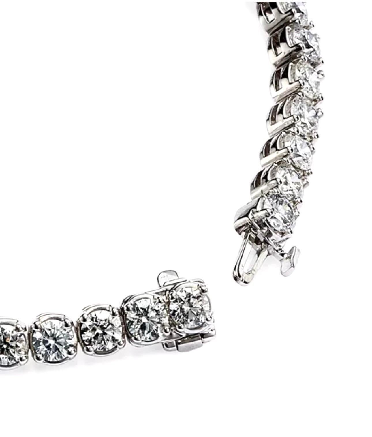 Women's 40 Round Diamond 25 Pointer Each Tennis Bracelet in 14 Karat Gold 10 Carat 7 