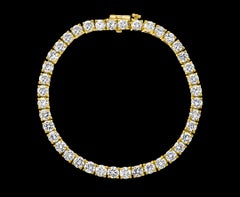40 Round Diamond 25 Pointer Each Tennis Bracelet in 18 Karat Gold 10 Carat, Best