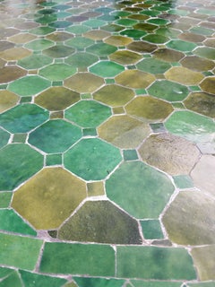 Round Moroccan Mosaic Table, Tamegroute Green