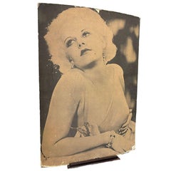 40" Tall Sepia Hollywood Starlett Photograph Jean Harlow Mounted to Pressboard