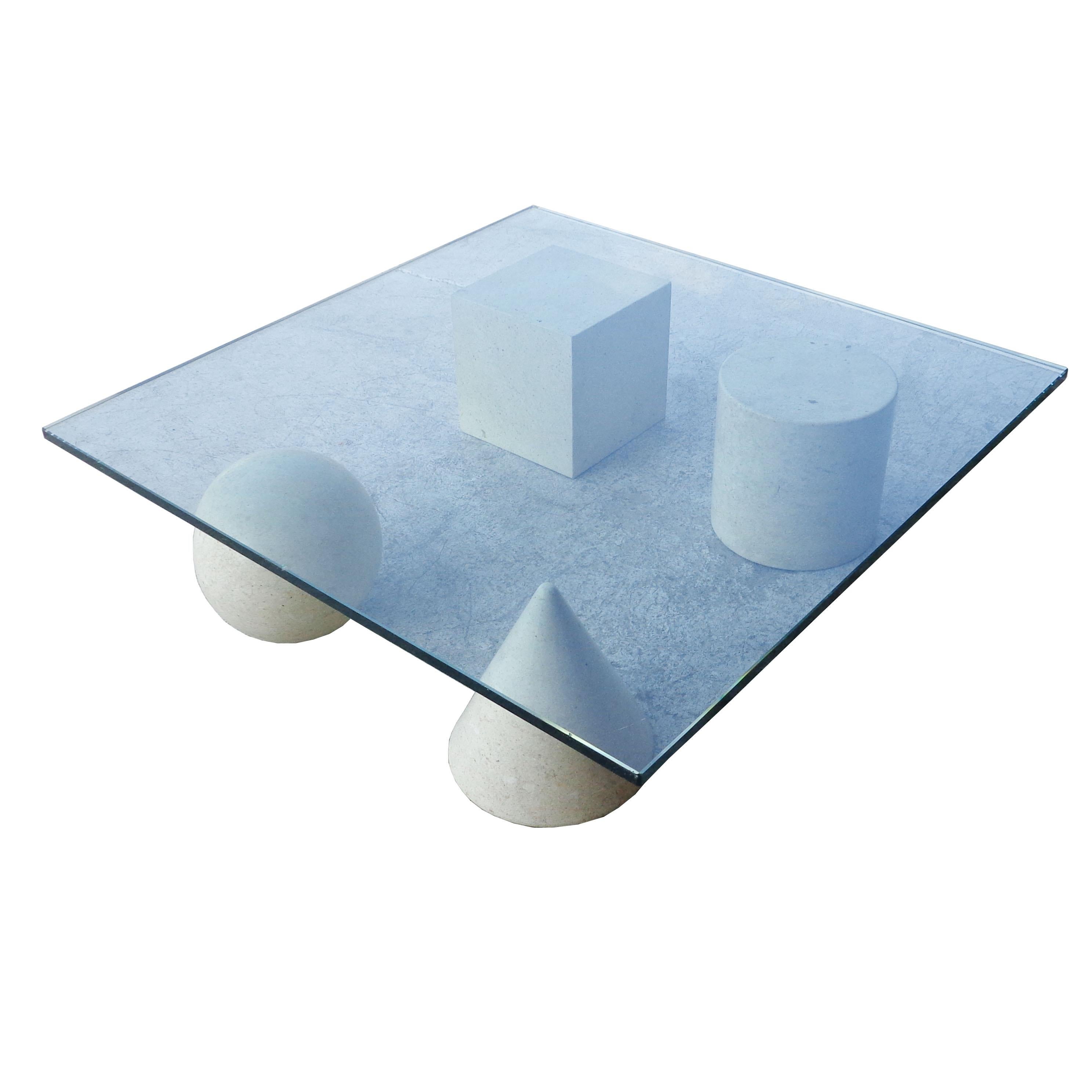 Italian White Marble Metafora Table Designed by Massimo & Lella Vignelli
