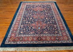 Antiker türkischer Qashqai-Stammes-Teppich aus handgeknüpfter Wolle, 122 cm x 155 cm