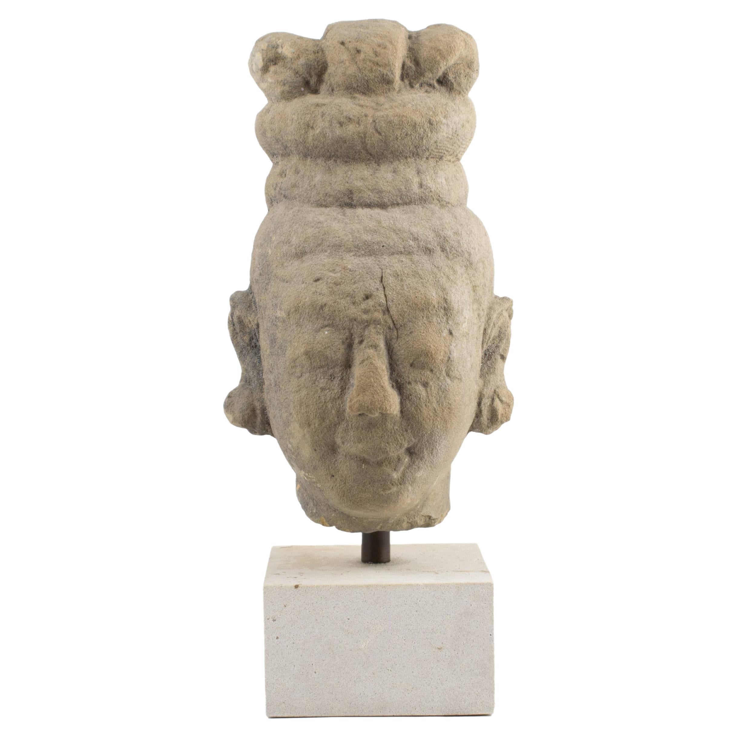 400-500 Year Old Female Head  In Sandstone