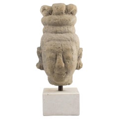 400-500 Year Old Excavated Female Head  In Sandstone