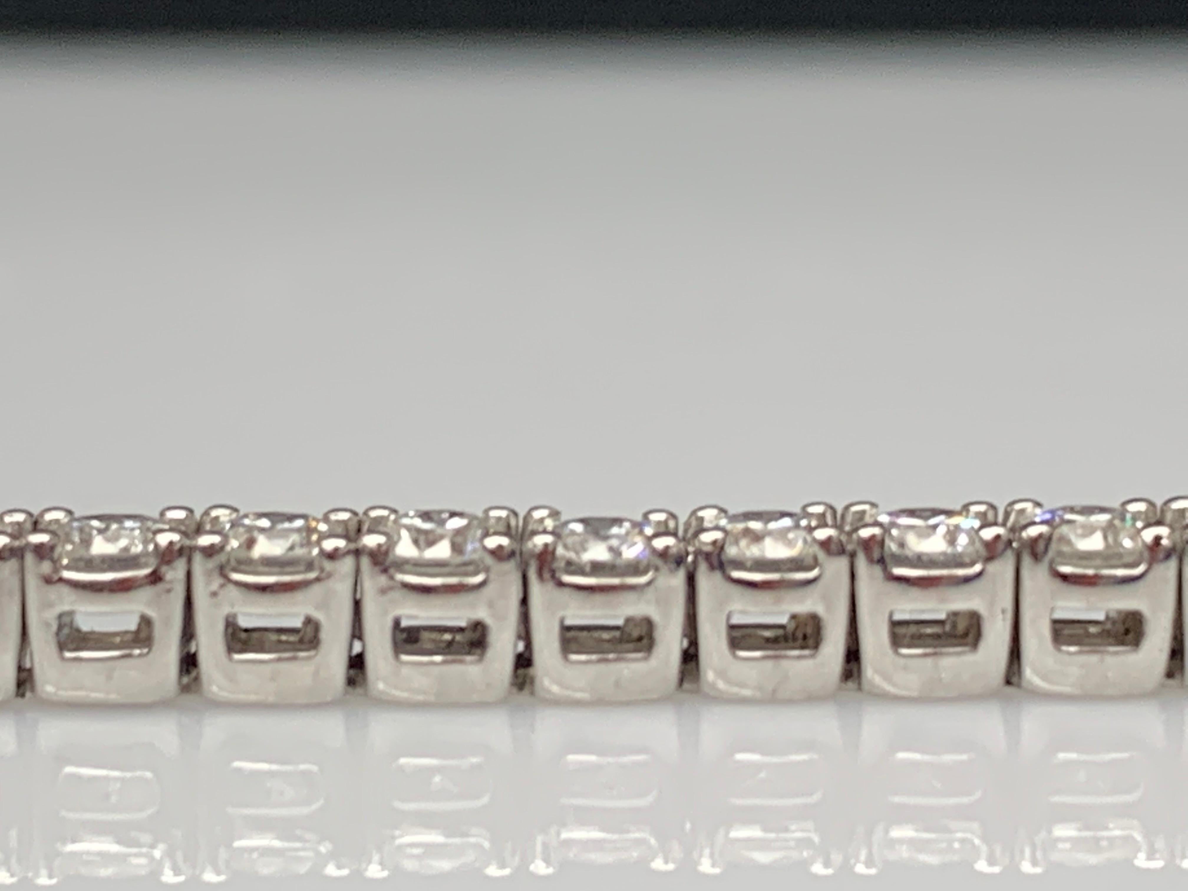 4.00 Carat Brilliant Cut Round Diamond Tennis Bracelet in 14K White Gold For Sale 5