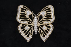 Broche papillon en or 18 carats et diamants de 4,00 carats