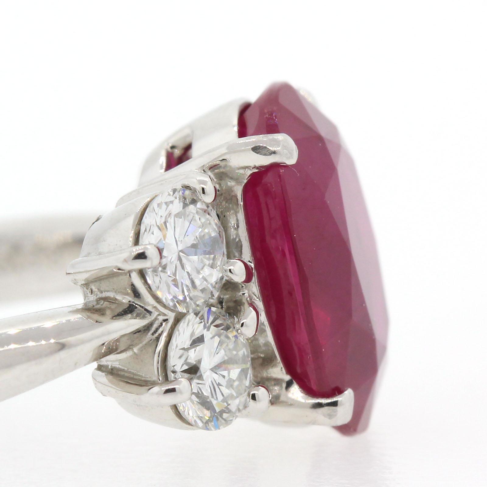 4.00 Carat Burma Ruby & Diamond Ring For Sale 4