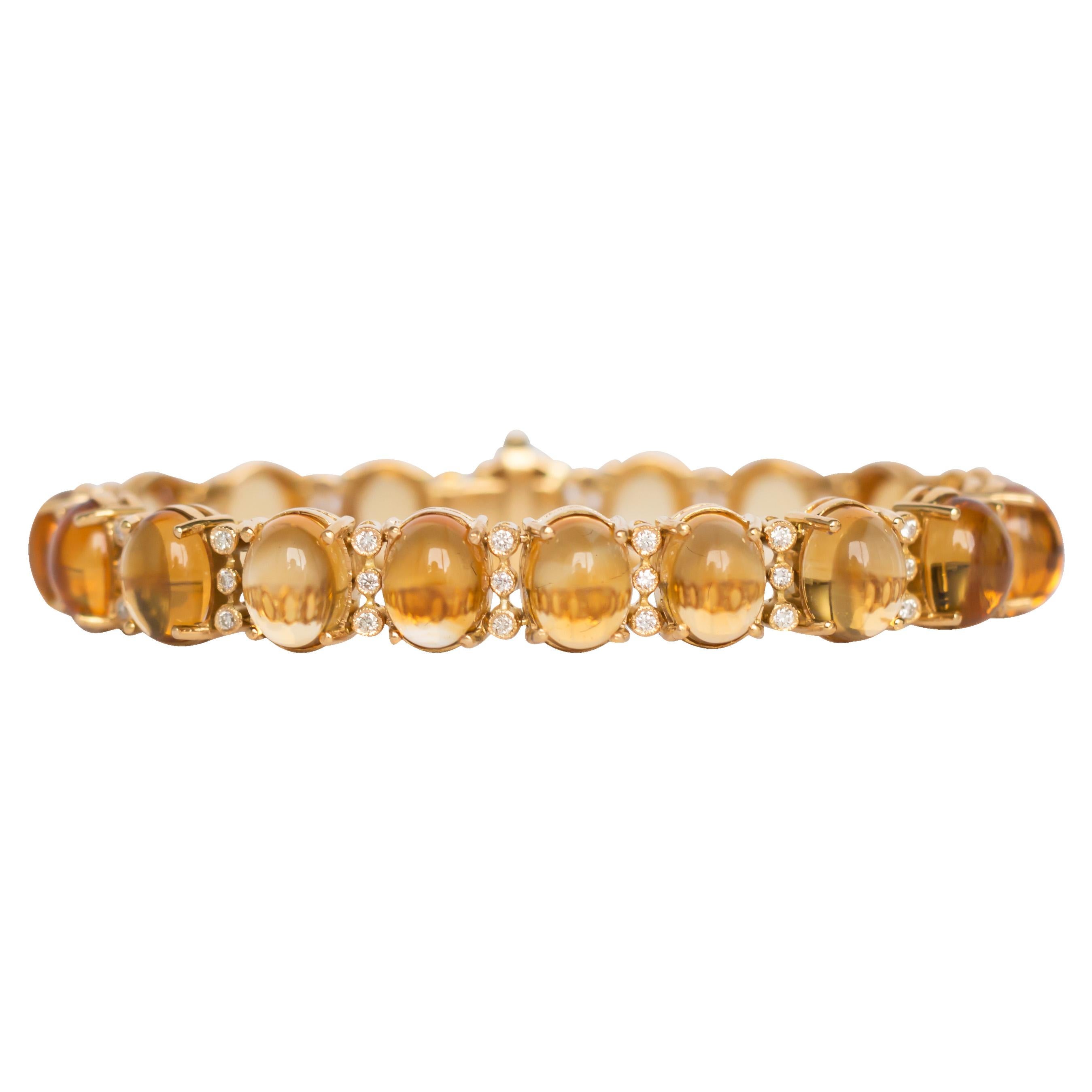 40.0 Carat Citrine Yellow Gold Bracelet