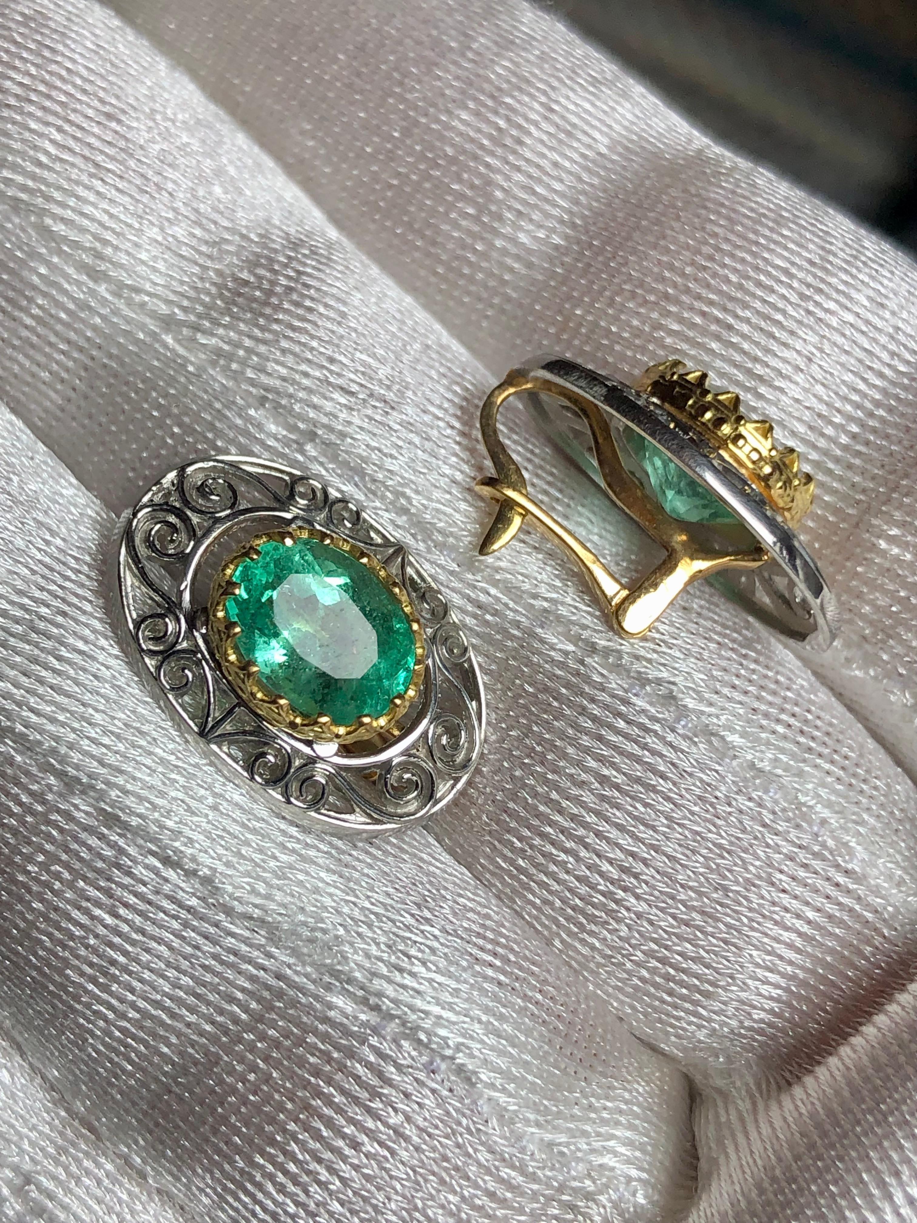 antique emerald earrings