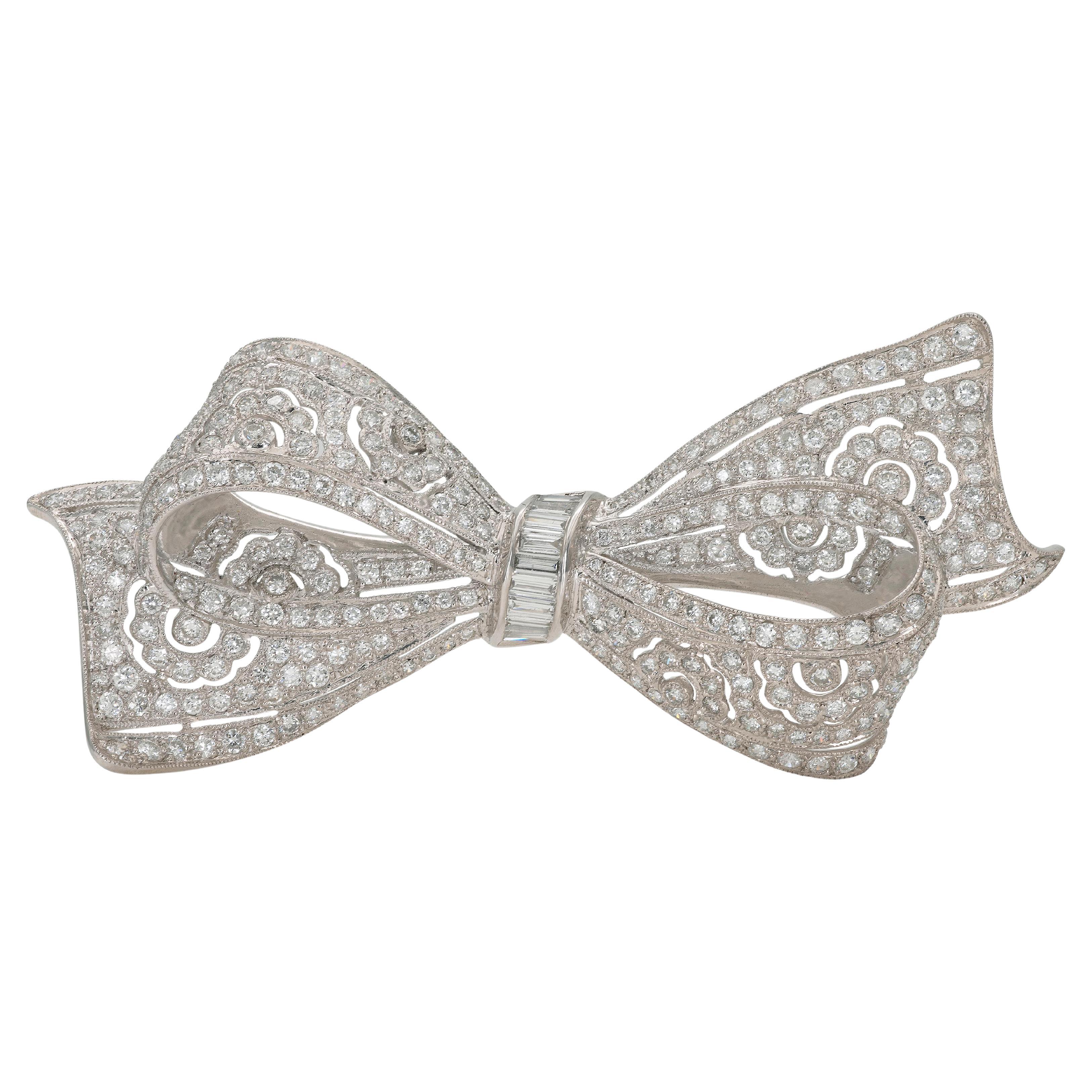 Colgante Broche Lazo Diamante 4,00 Quilates