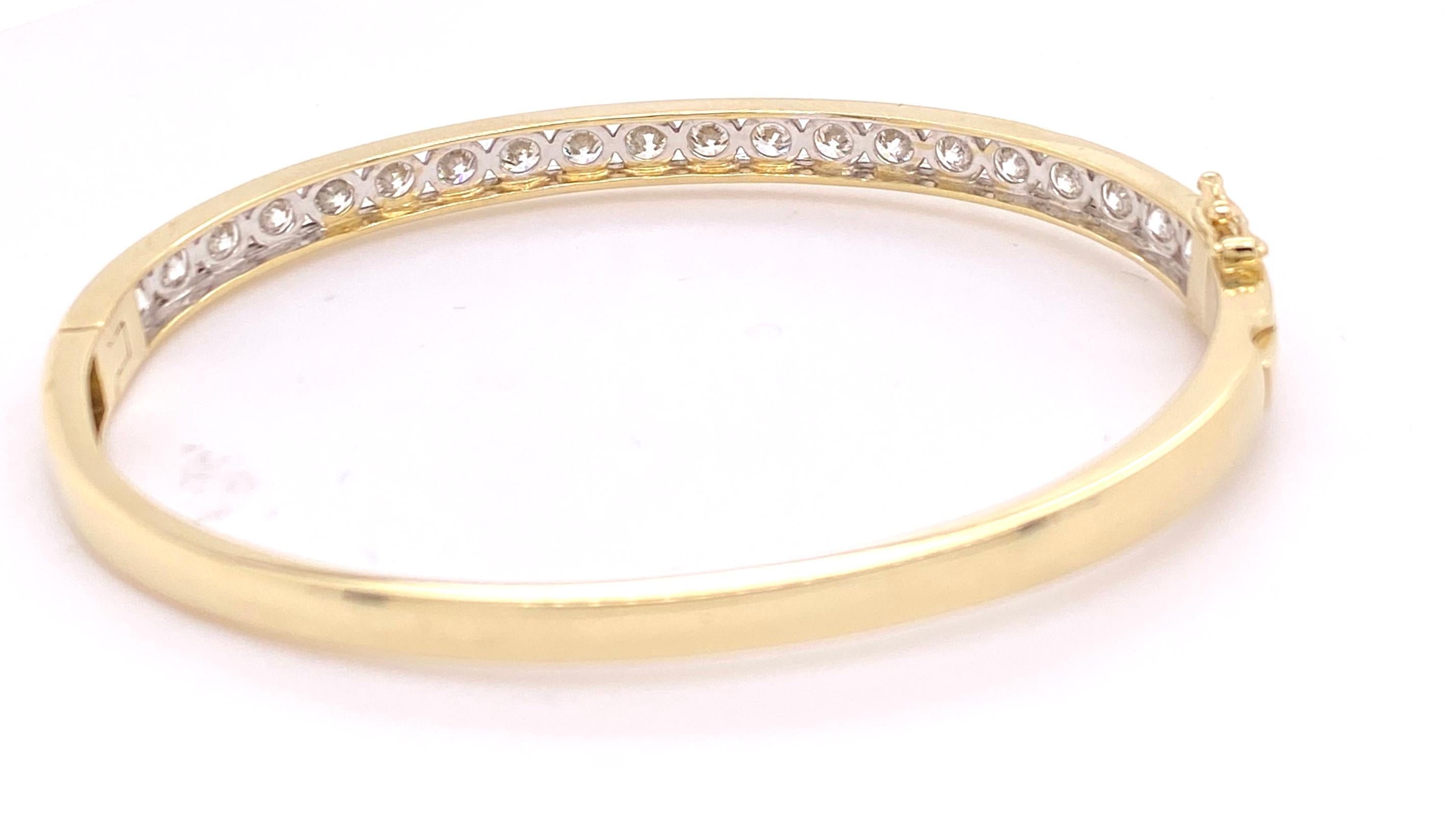 4.00 Carat Diamond Channel Set Bangle in Yellow Gold For Sale at ...