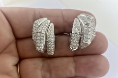 Pendientes de clip con diamantes de 4,00 quilates y oro blanco de 18 quilates