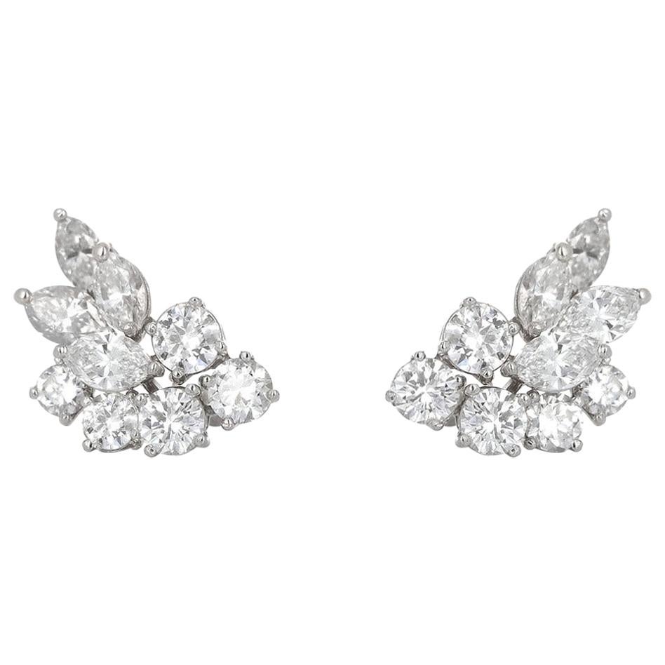 4.00 Carat Diamond Cluster Earrings