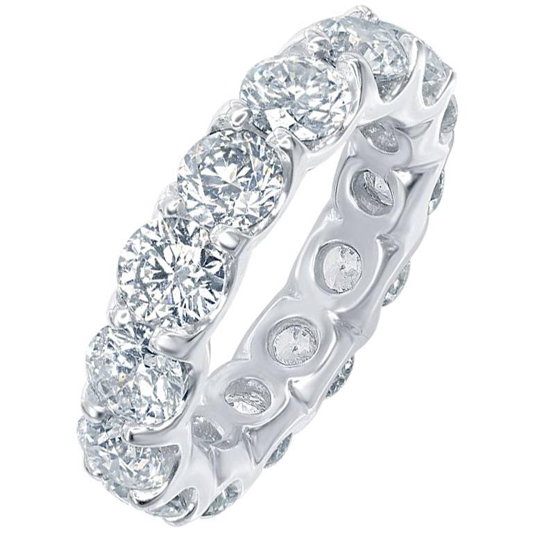 4.00 Carat Diamond Eternity Ring Low Setting For Sale