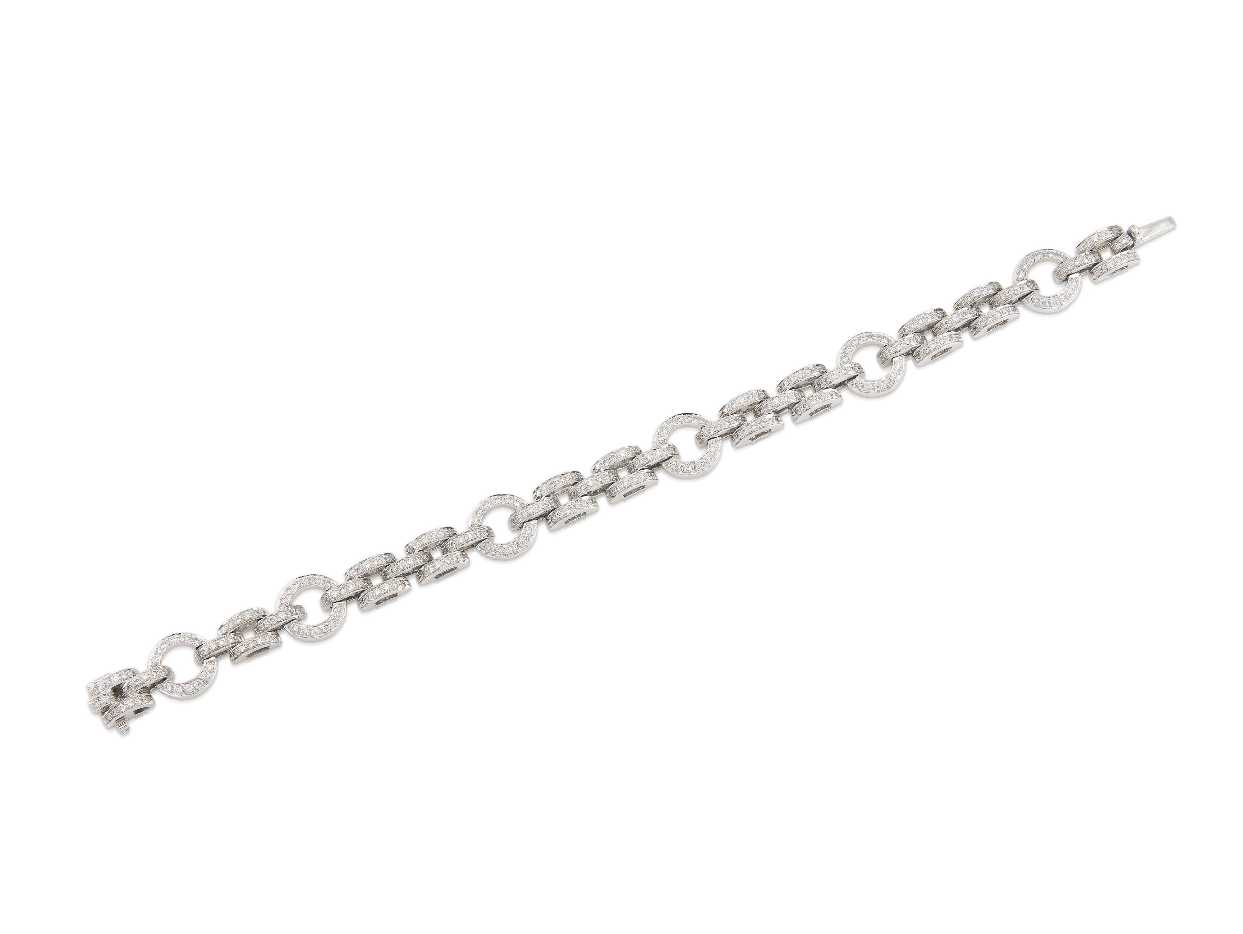Finely crafted in 18k white gold with Round Brilliant cut Diamonds weighing approximately a total of 4.00 carats.
Size 7 inches