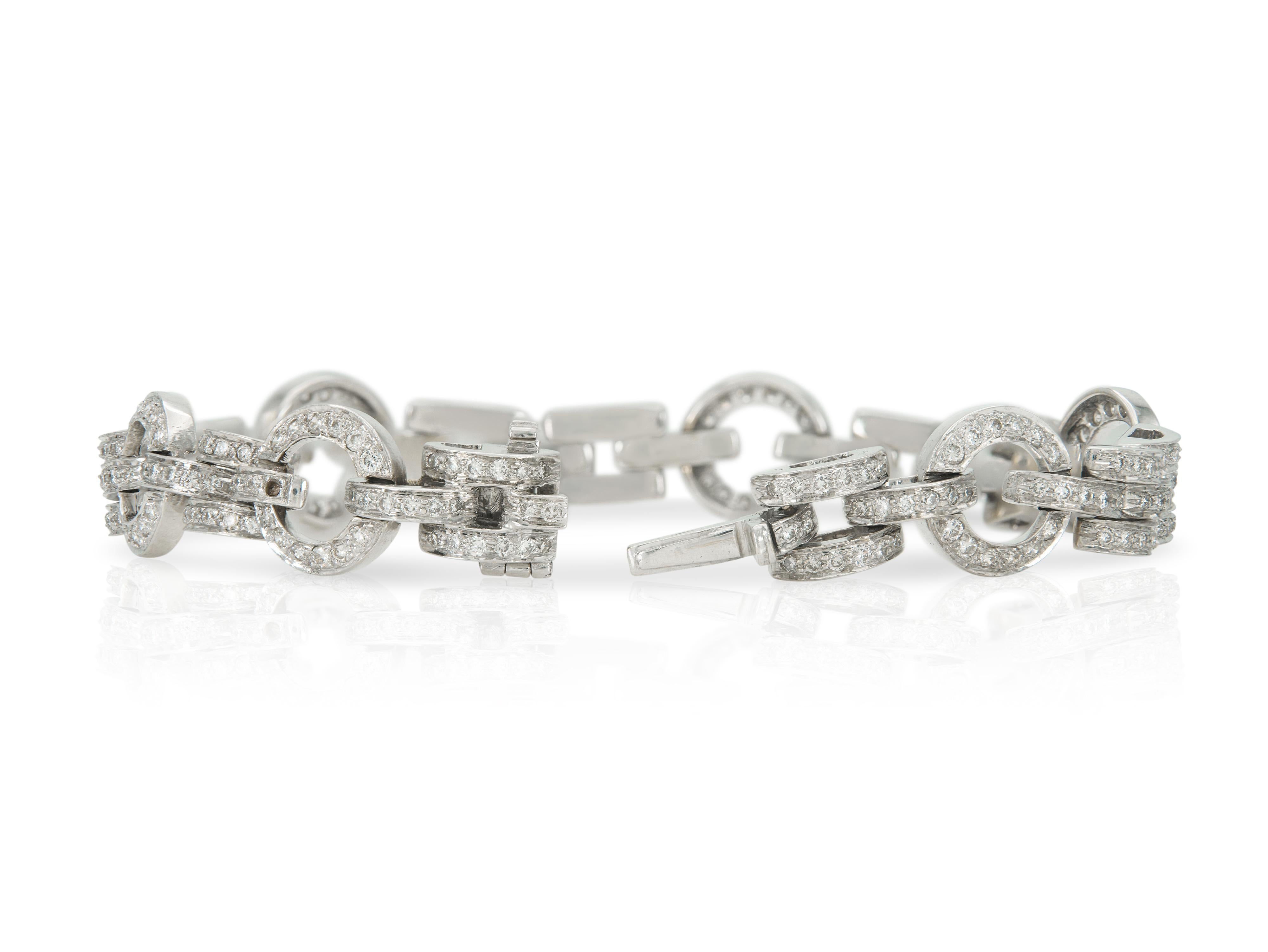 4.00 Carat Diamond Link Bracelet In Good Condition For Sale In New York, NY