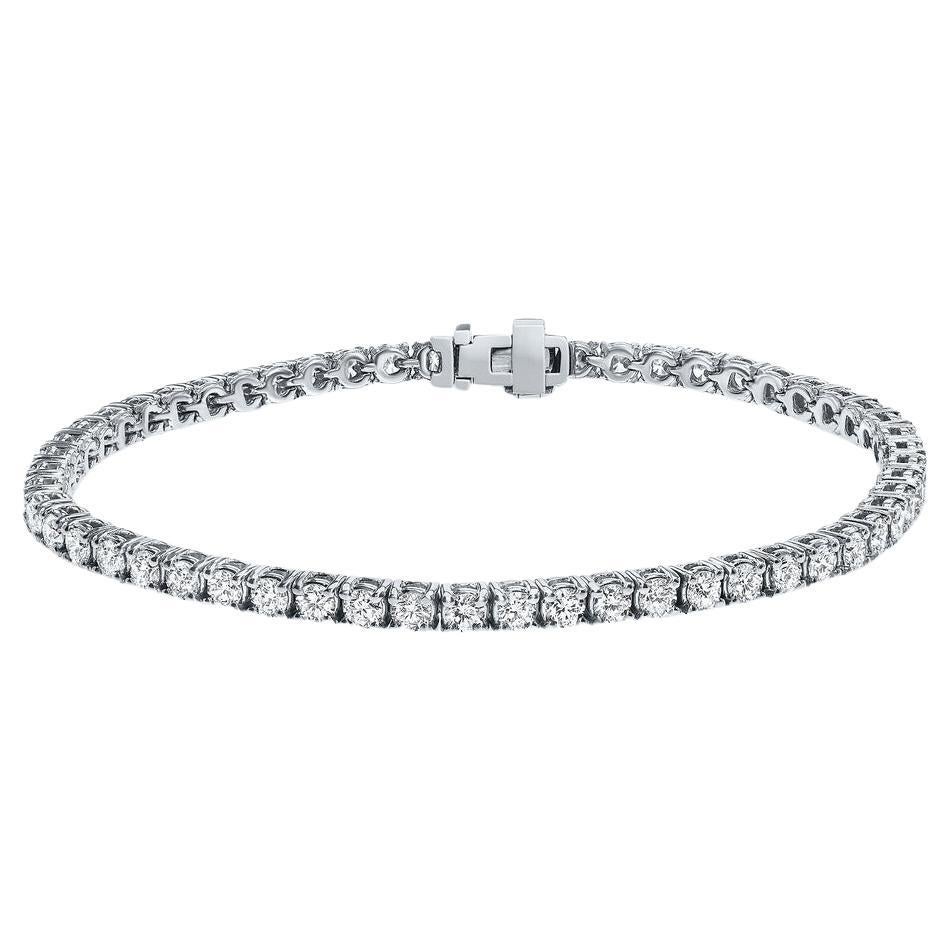 4.00 Carat Diamond Milano Tennis Bracelet in 14 Karat White Gold, Shlomit Rogel For Sale