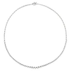 4.00 Carat Diamond Necklace G SI 14K White Gold 100% Natural Diamonds
