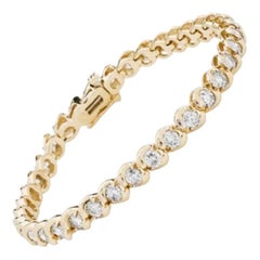 4.00 Carat Diamond Tennis Bracelet in 14 Karat Yellow Gold