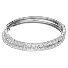 Orecchini a cerchio grandi in oro bianco con diamante da 4,00 carati