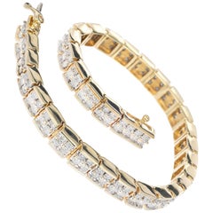 4.00 Carat Full Cut Diamond Two-Row Hinged Link Bracelet