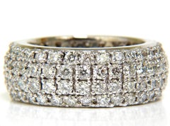 4.00 Carat Full Cut Diamonds Eternity Wide Band Ring 14 Karat