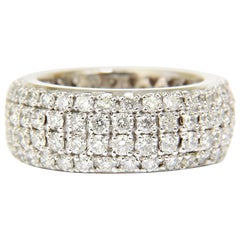 4.00 Carat Full Cut Diamonds Eternity Wide Band Ring 14 Karat
