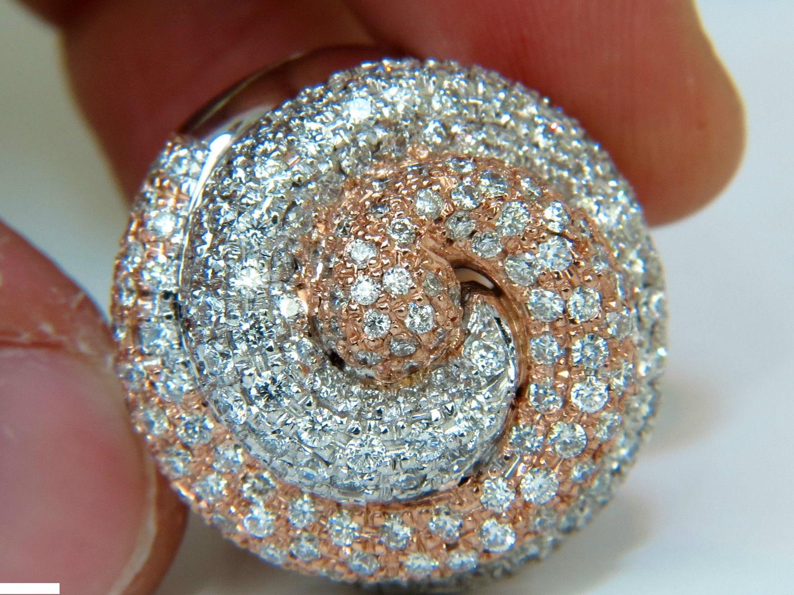 4.00 Carat Huge Dome 18 Karat 3D Swirl Diamonds Ring G/VS Cocktail Prime en vente 4