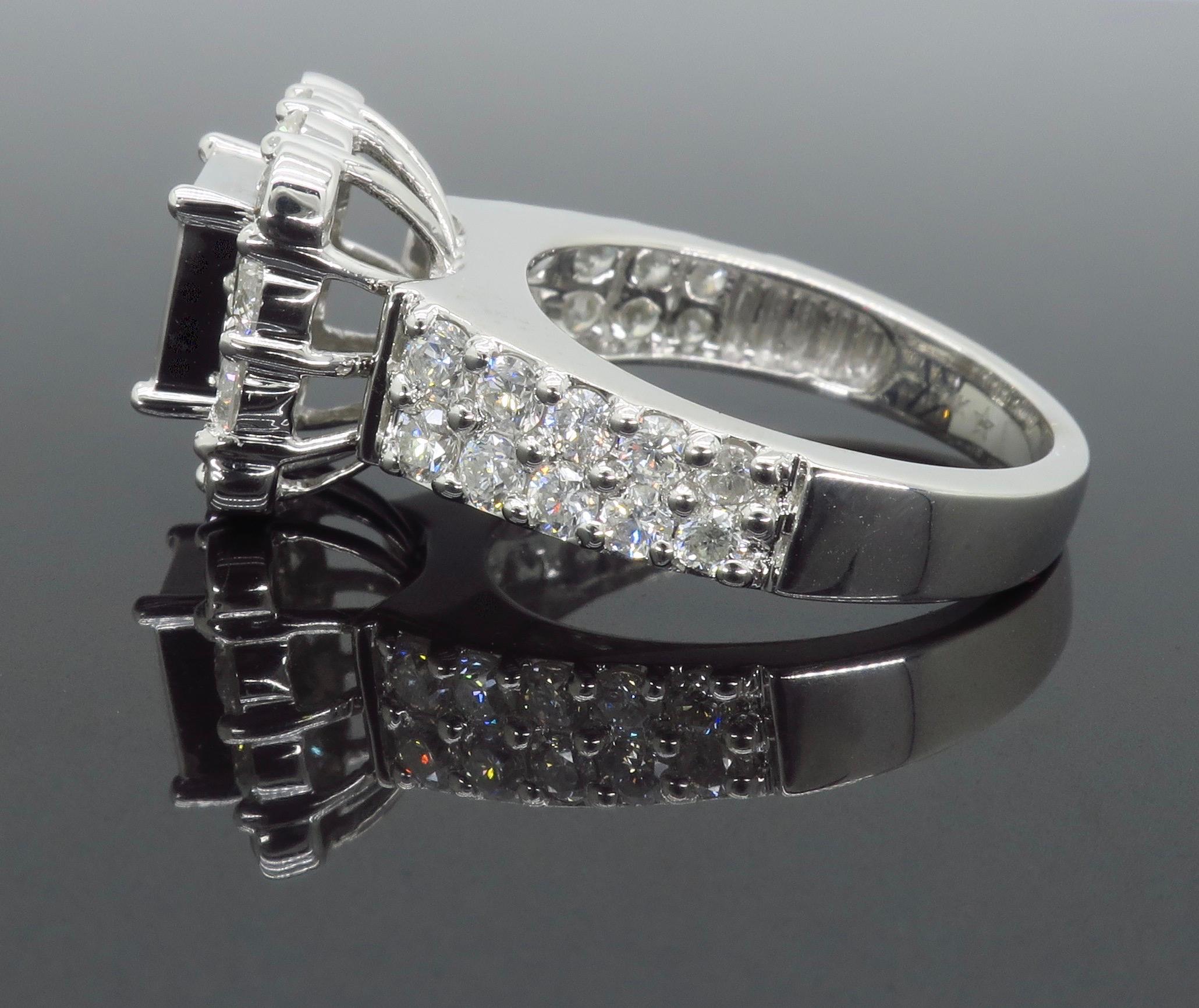 4.00 Carat Invisible Set Quad Style Diamond Engagement Ring 1