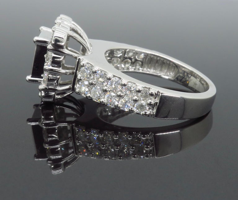 4.00 Carat Invisible Set Quad Style Diamond Engagement Ring at 1stDibs