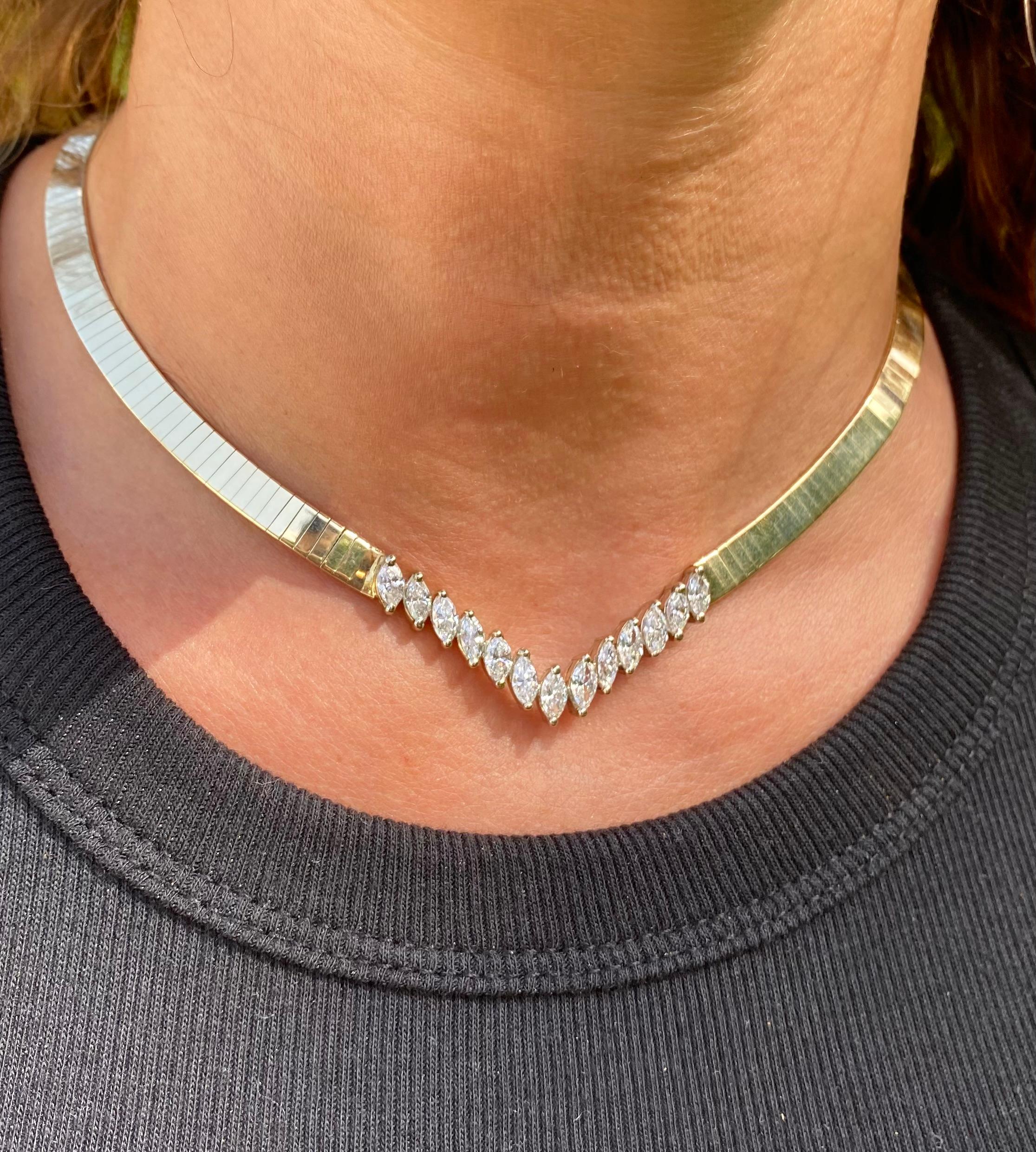 diamond herringbone necklace