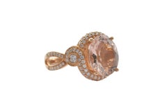 Sunita Nahata Morganite 4.00ct. Fancy Ring  in 18KRG with Diamond.