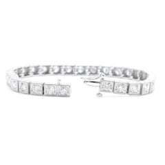 4,00 Karat natürlicher Diamant 14 Karat massives Weißgold-Armband