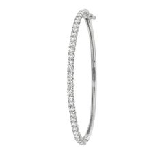 4.00 Carat Natural Diamond Bangle G SI 14 Karat White Gold 34 Stones