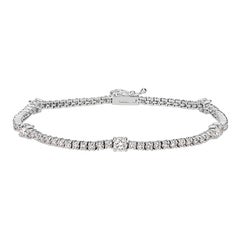 4.00 Carat Natural Diamond Bracelet 14K White Gold