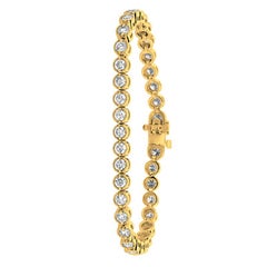 Pulsera de Diamantes Naturales de 4,00 Quilates G SI Oro Amarillo de 14 Kilates