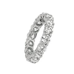 4.00 Carat Natural Diamond Eternity Band Ring G SI 18 Karat White Gold 16 Stones