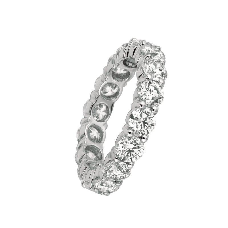 Im Angebot: 4,00 Karat natürlicher Diamant Eternity Band Ring G SI 18 Karat Weißgold 16 Steine () 2