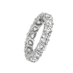 4.00 Carat Natural Diamond Eternity Band Ring G SI 18 Karat White Gold 16 Stones