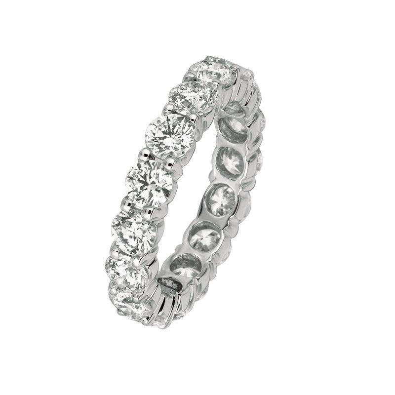 Im Angebot: 4,00 Karat natürlicher Diamant Eternity Band Ring G SI 18 Karat Weißgold 16 Steine () 4
