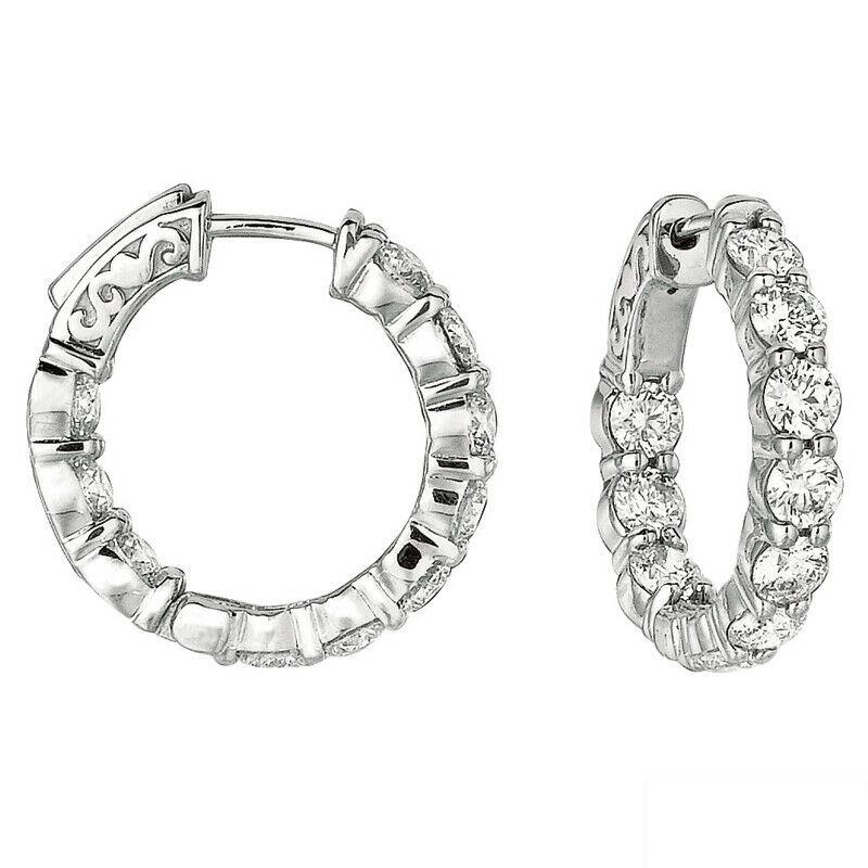4.00 Carat Natural Diamond Hoop Earrings G SI 14K White Gold

100% Natural, Not Enhanced in any way Round Cut Diamond Earrings
4.00CT 
G-H 
SI  
14K White Gold,  6.5 grams, Prong Style
13/16 inch in height,1/8 inch in width
20 diamonds  (0.20CT each