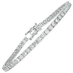 4.00 Carat Natural Diamond Tennis Bracelet G SI 14 Karat White Gold 62 Diamonds