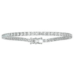 4.00 Carat Natural Diamond Tennis Bracelet G SI 14 Karat White Gold 62 Stones