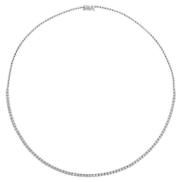 4,00 Karat natürliche Diamant-Tennis-Halskette G-H SI 14k Weißgold