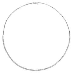 4.00 Carat Natural Diamond Tennis Necklace G-H SI 14k White Gold