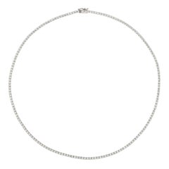 4.00 Carat Natural Diamond Tennis Necklace G SI 14K White Gold