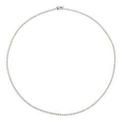 4.00 Carat Natural Diamond Tennis Necklace G SI 14K White Gold