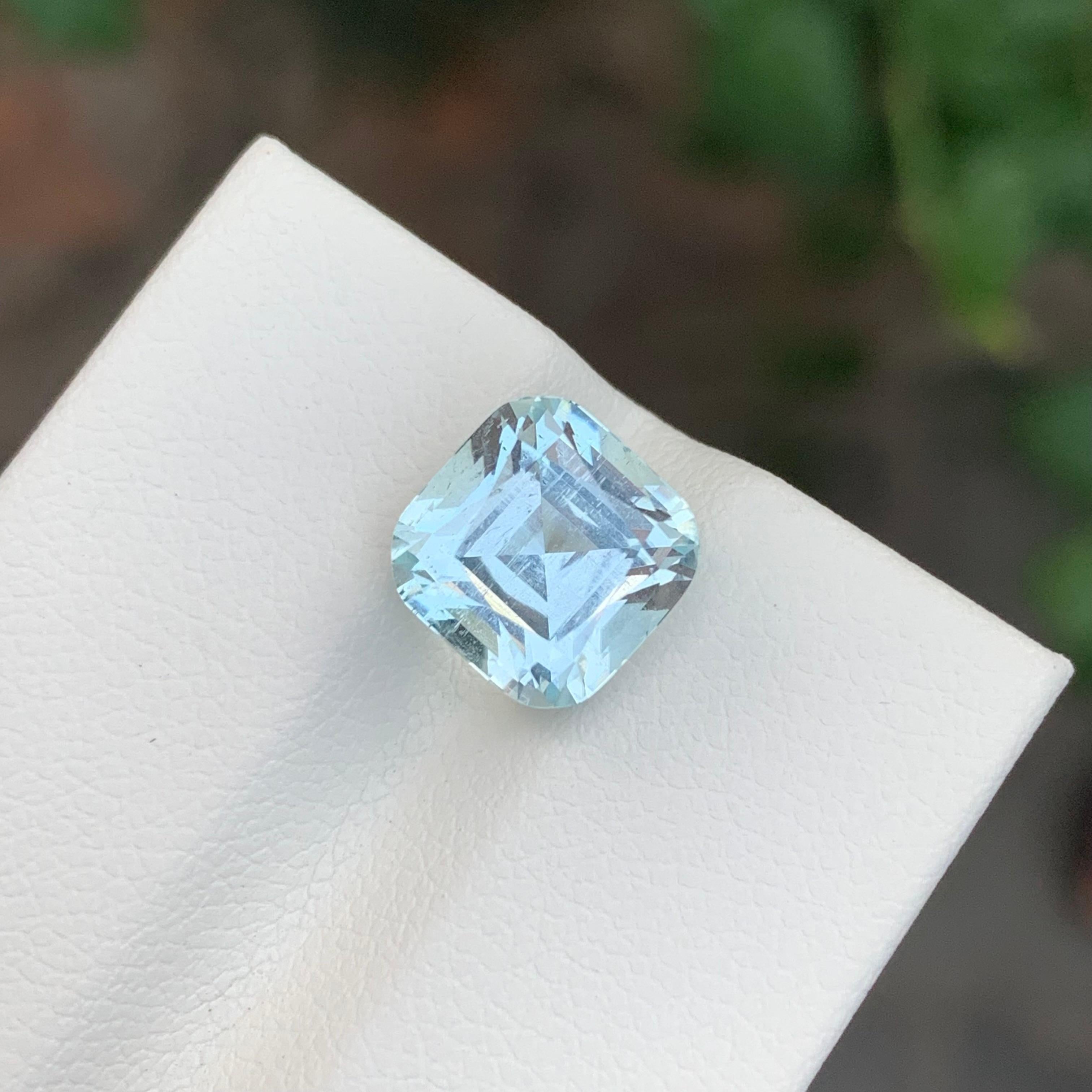 4,00 Karat Natürlicher loser Aquamarin Perfekte Quadratische Form Edelstein im Angebot 4
