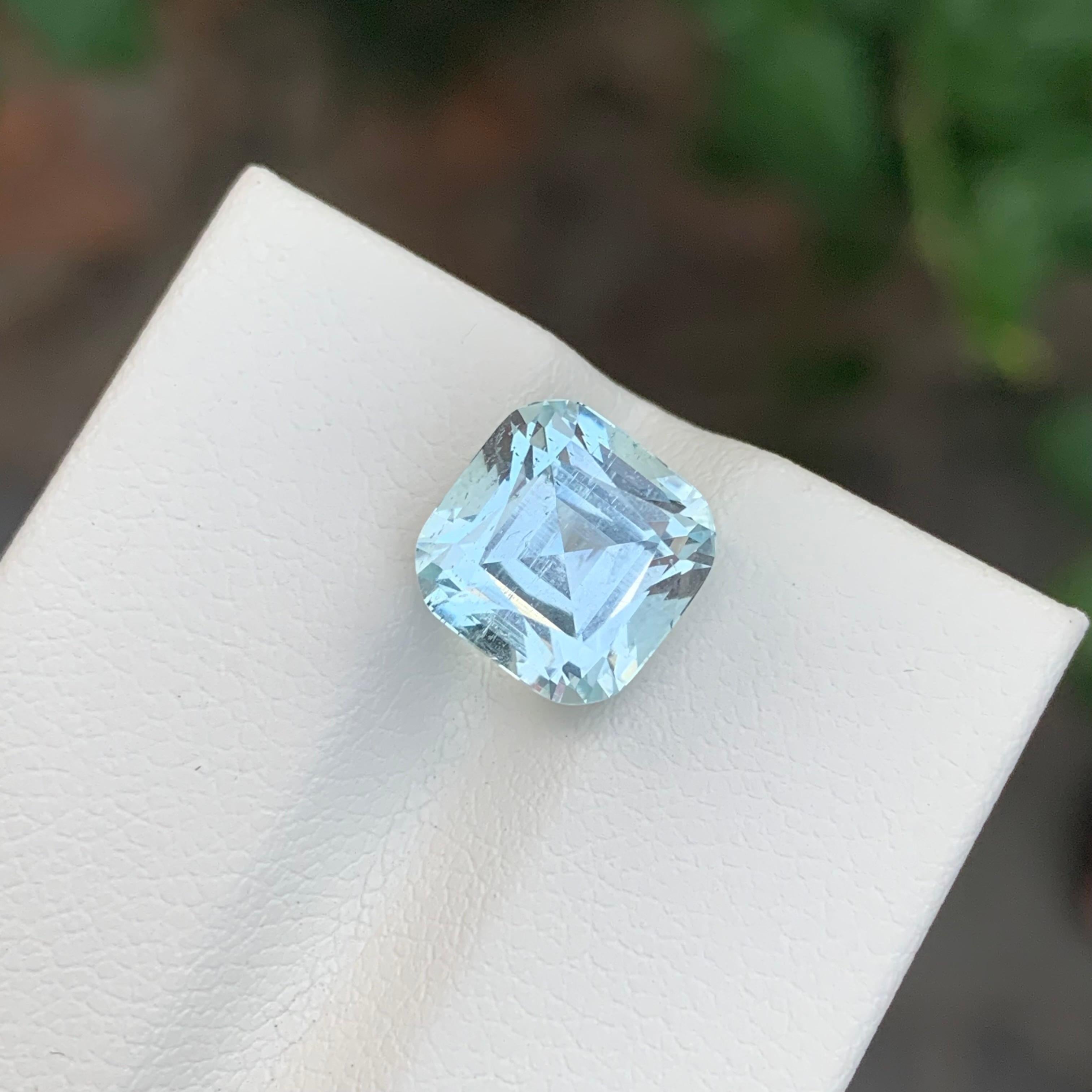 4,00 Karat Natürlicher loser Aquamarin Perfekte Quadratische Form Edelstein im Angebot 5