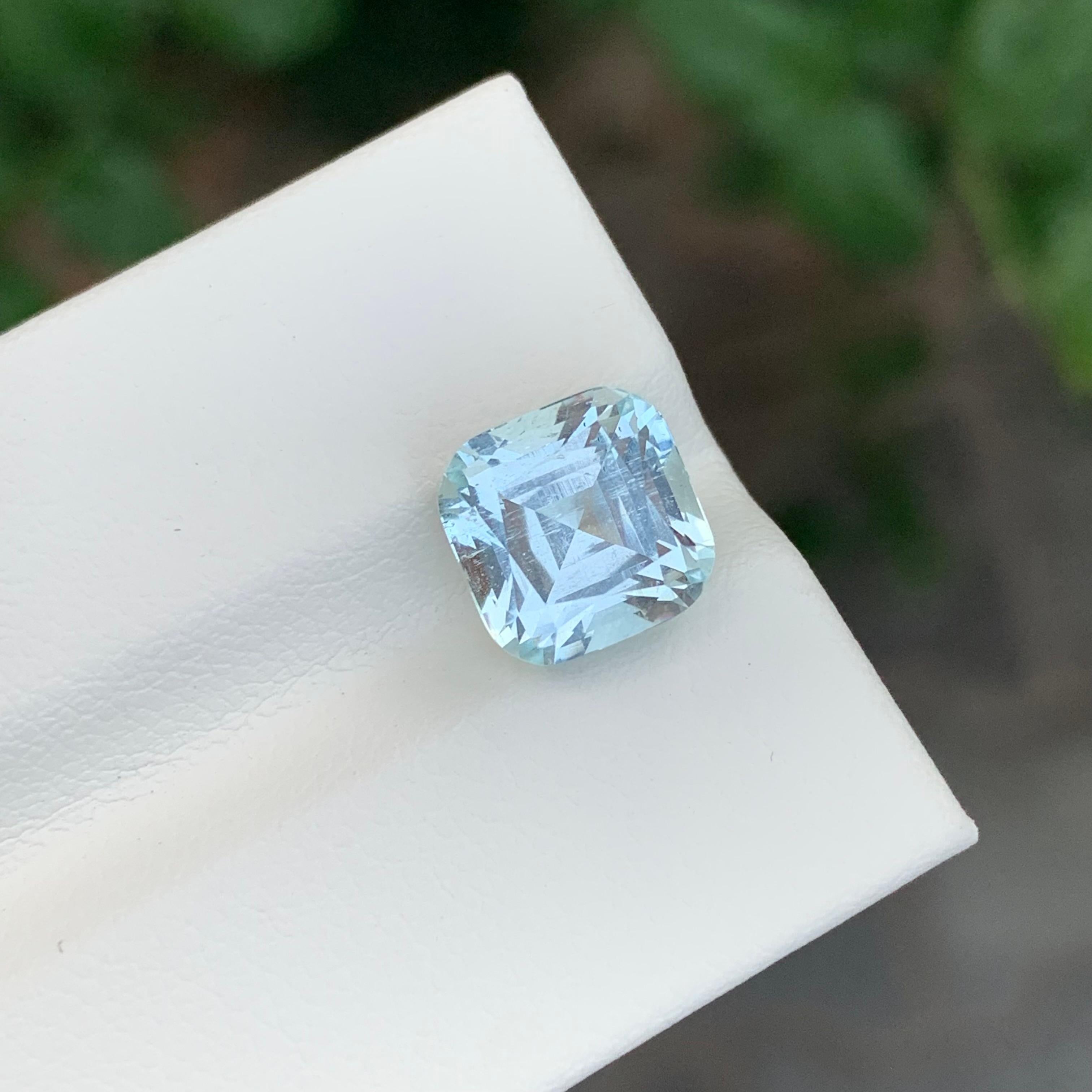 4,00 Karat Natürlicher loser Aquamarin Perfekte Quadratische Form Edelstein (Arts and Crafts) im Angebot